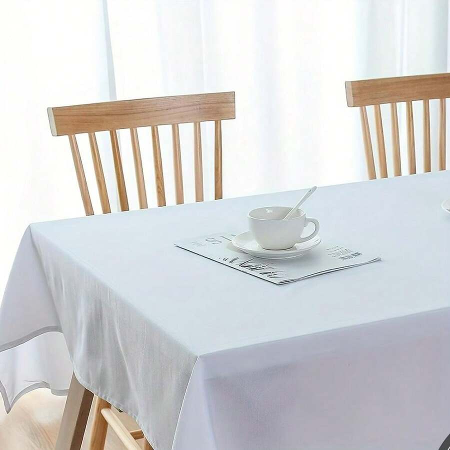 10-Piece Set Of 102x60-Inch White Tablecloth Covers, Heat-Resistant Material, Perfect For Holiday Buffet Tables - White - View 1