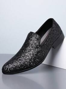 1 双男士优雅亮片一脚蹬乐福鞋，适合夜店派对 Old Money Chic 秋季 - 彩色 - 查看 32