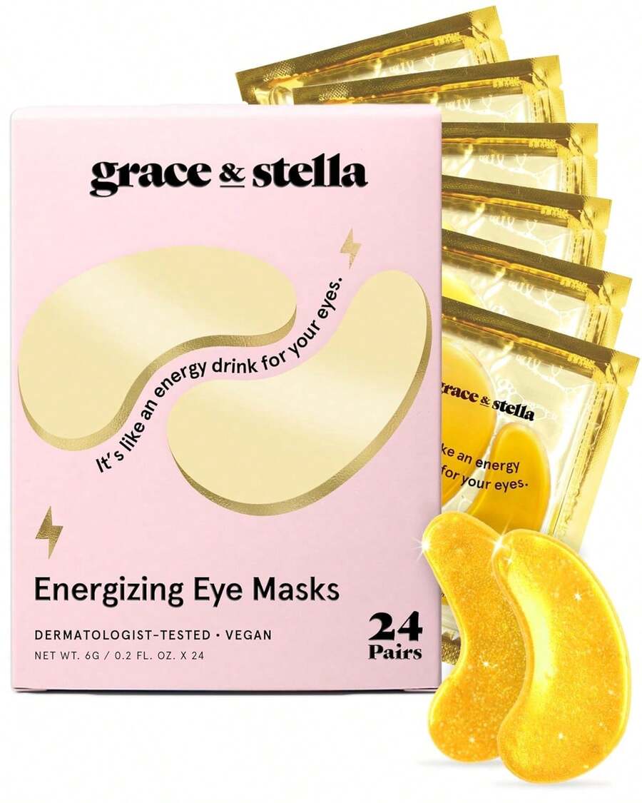 Grace  Stella Award Winning Under Eye Mask - Travel Essentials - Birthday Gifts For Women - Gel Eye Patches For Dark Circles, Puffy Eyes, Wrinkles, Undereye Bags - Vegan - Self Care (24 Pairs, Gold) - Gift Set (12 Pairs) - View 1