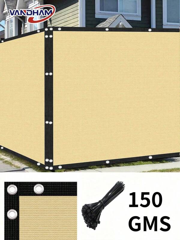 VANDHAM VANDHAM Upgraded Privacy Fence Screen, Commercial Sunshade Canopy Cloth - Heavy Duty Metal Grommet Design, Perfect For Outdoor Backyard