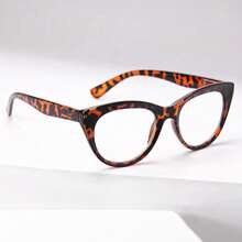 1pc Fashionable Cat Eye Readers, Black And Leopard Print Retro And Elegant Reading Glasses With Spring Hinged Temples, Comfortable Wear, Perfect For Daily Reading - Black - View 7
