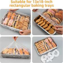 50pcs Disposable Transparent Food Cover, PE Dust-Proof Isolation Cover, Food Protective Cover, Suitable For Bakery, Restaurant, Home, 60*70cm, 50/10pcs - Multicolor - View 6