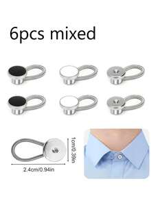 3/6/9/12/18 Piezas Botones extensores de cuello, Extensores de cuello invisibles cómodos y premium, Extensores de botones para camisas, trajes y pantalones de vestir, y abrigos de hombres y mujeres - Multicolor - Ver 13