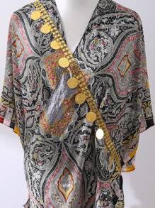 1 pieza Cadena para el Body de mujer color dorado metálico, accesorio para vestido abaya de estilo Oriente Medio, estilo bohemio, joyería de cadena para el Body para fiesta de boda, decoración de vestuario para actuación de mujer