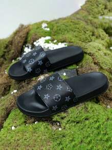 Men's Slippers, Special Print Design, Soft EVA Flat Non-Slip House Slippers, Summer Men's Beach Slippers, Super Comfortable Non-Slip Durable Men's Casual Slippers, Suitable For Daily Wear