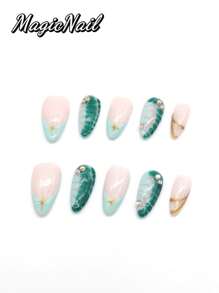 10 Pieces Of Pure Hand-Pressed Wearable Nails,Press On Nails,Nail Supplies,Nails Ptess On,Beach Essentials, 25mm-Length Nail Pieces, Pink White Pink Contrasting Pink Glitter Pink Drawing Convex Shape, Hand-Kneaded Raised Flowers Pink Drawing Golden Small Ball Stamens, Hand-Painted White Lines, Spring And Summer Style, Cute Nail Pieces. Suitable For Daily Leisure And Vacation Wear.