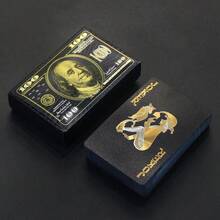 1pc 54 Black Gold Card Game Set PVC Waterproof Multiplayer Card Set Magic Bag Wedding Party Birthday Festival Table Games Gifts Entertainment Chess & Card Collection - Multicolor - View 11