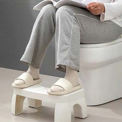 1pc Silla para ancianos, escalón para inodoro, taburete para caminar, taburete de ruedas para inodoros, taburete para sentarse en el inodoro, silla plegable antideslizante