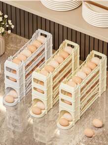 大容量鸡蛋收纳架冰箱侧门多层鸡蛋托盘带滑动托盘自动滚蛋厨房收纳盒