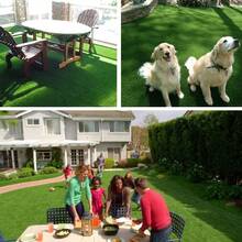LITA Thick Artificial Grass Turf Lawn 5FT Width Customized Length, 1.38" Indoor Outdoor Garden Lawn Landscape Synthetic Grass Mat Fake Grass Rug - 綠色 - 查看 8
