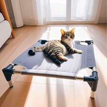 Metal Frame Breathable Removable Sturdy Pet Cot Bed, Suitable For Indoor And Outdoor Use All Year Round - Light Grey - View 8