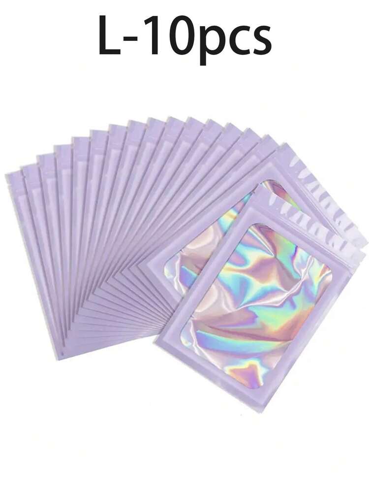 100pcs Transparent Window Jewelry Bags, Gradient Color Jewelry Sealing Bags, Reusable, Dustproof And Anti-Oxidation, Suitable For Rings, Earrings, Necklaces, Pendants And Other Jewelry, Jewelry Accessories Organization, Home Essentials, Holiday Gifts. - Multicolor - View 40