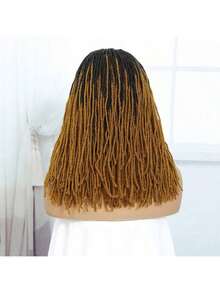 Full Lace Dreadlock Wig With Baby Hair Pre Plucked Knotless Square Part Faux Locs Wig Braided Wigs For African American Women Full Double Lace Wig Dreadlocks Crochet Hair For Women - 1B/27# - Xem 2