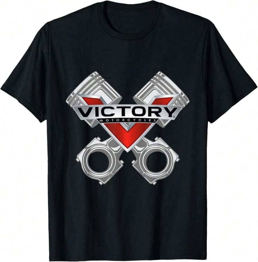Victory Piston Style T-Shirt Gift For Gym Rats Gift For Girlfriend,Funny Graphic T Shirts,100 Percent Cotton  T Shirt,Vintage T Shirts - Black - View 1