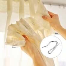 10/30/50 件金属窗帘环，带尖钩，挂环和窗帘钩，窗户淋浴环，直径 38 毫米/1.49 英寸（黑色、银色） - 彩色 - 查看 5