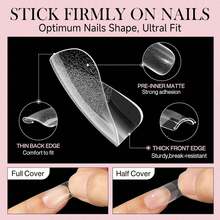 Square Toe Nail Tips, 504Pcs 15 Sizes Full Cover Toe Nail Press Ons, Long Wider Pre-Etched Double Matte Fake Toe Press On Nails For Big Toe Nail Extensions Home DIY Salon Soak Off - B-Short Square - View 4