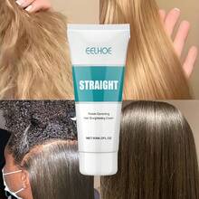 [Local Warehouse Delivery]1PC/3PCS/5PCS Protein Straightening Cream, Glycerin, Olive Oil, Moisturizing And Smoothing Hair Care, Effectively Straightens Hair, Makes Hair Easier To Manage, Makes Hair Smoother, Suitable For All Hair Types - 藍白色 - 查看 3