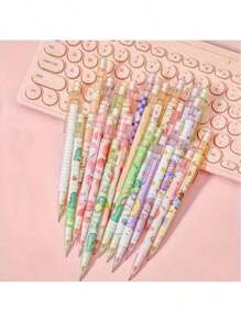 10/15/20 piezas Lápices automáticos de dibujos animados con mina de 0.5mm: Lápiz móvil, no requiere afilar ni presionar - Asegura una escritura suave sin ensuciar las manos Útiles escolares, vuelta al colegio
