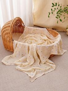 1 件平纹细布婴儿毯，纯棉新生儿接收毯，尺寸完美，适合男孩和女孩的柔软婴儿毯（绵羊、鹅、熊）