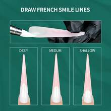 70/140件套双头美甲模具，适用于凝胶延长、多种形状的亚克力美甲，带法式线条，新手友好，快速制作美甲 - 無色 - 查看 3