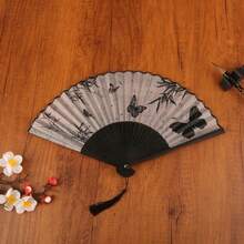 3pcs/Set Folding Fan For Dancing Performance Photography Handwork Japanese Cheongsam Portable Folding Mini Fan, Random Fan Hole Design - Butterfly Folding Fan - View 20