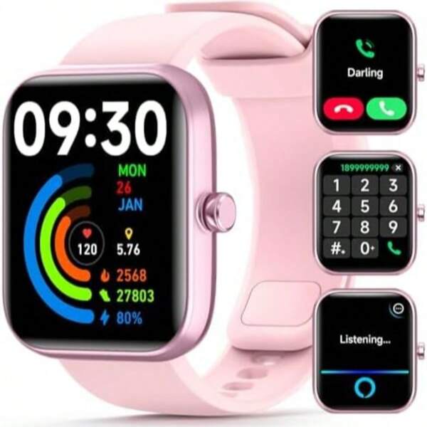 Men's And Women's Smartwatches, Equipped With A 300mAh Capacity Battery And Built-In Alexa Smartwatch (For Answering/Making Calls). 1.83-Inch Dial With High-Definition Fitness Tracking Function, Equipped With Over 100 Sports And Martial Arts Activity Trackers, Compatible With IOS/Android