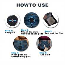 Abdominal Toning Belt | USB Rechargeable Fitness Equipment For Men & Women | Multi-Use Waist Trimmer With Adjustable Intensity Levels | ABS Material, Hook-And-Loop Closure | Ideal For Home And Office Workouts - 藍色 - 查看 9
