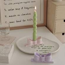 1pc Tall Aromatherapy Candle Holder, High-End Quality, Creative Decorative Piece, Pink Plaster Butterfly Candle Holder - Multicolor - View 7