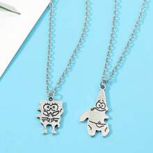 bandai Anime SquarePants Patrick Star Pendant Necklace For Boy Girl Couple Accessories Ins Cartoon Friendship Gift