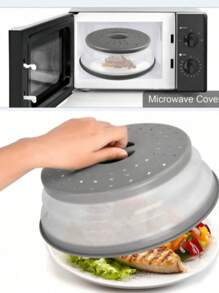 1pc Silicone Microwave Splash Cover, Food And Fruit Drain Microwave Cover, Microwave Food Cover, Microwave Plate Cover, Microwave Oven Cover, Kitchen Essentials, Dishwasher Friendlyty, Multifunctional Silicone Folding Fresh-Keeping Cover, Oil And Splash Proof Cover, Dedicated Heating Cover, Folding Cover, Summer Essentials, Cups ﻿