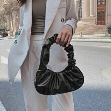 [Bolso de mano elegante] Bolso tipo hobo con pliegues en forma de nube | | Cierre magnético, correa arrugada | Bolso de mujer | Para outfits casuales o de noche | Elegante
