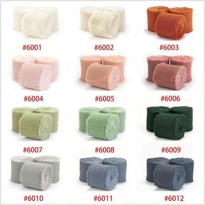 1 Roll 5 Meters Chiffon Ribbon, Wedding Floral Bouquet Tie Sash, Gift Packaging Bow Decor, Hand-Dyed Chiffon Ribbon DIY Gift Decoration