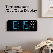 1 stuk 10-inch LED digitale wandklok, digitale wekker voor de slaapkamer met groot display, temperatuur/aftellen/automatisch dimmen/snooze-functie - 12/24 uur, moderne digitale wandklok, cadeau voor verjaardag, afstuderen, kamerdecoratie, wandklok, slaapkamerdecoratie, slaapzaaldecoratie, terug naar school, schooldecoratie, schoolverrassing