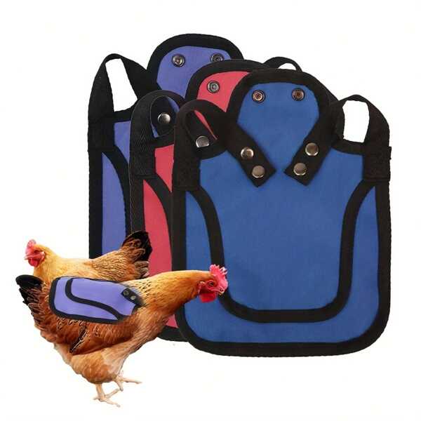 1pc Adjustable Rooster & Hen Feather Back & Wing Protector, Chicken Saddle Vest For Outdoor Cold Weather Protection