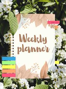 BUBU A5 Academic Daily Weekly Planner, + Index Stickers, Undated Minimalist Daily Planner Notebook With Time Slot Layout, Task Management, Wellness Logs, Balanced Work & Life, Back To School, Office School Supplies