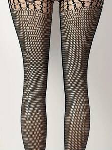 1 双女士性感内衣大腿高膝长袜性感薄款长袜女士透明弹力渔网黑色长袜，适合俱乐部、夜间外出、约会、表演、新婚之夜 - 性感长袜和紧身内衣 - 彩色 - 查看 5
