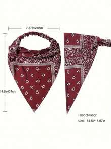 1 pièce Bandeau rétro, nouveau style foulard triangulaire en tissu, foulard triangulaire élastique et respirant pour envelopper la tête des femmes