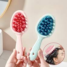 1 Pieza Peine de masaje cabelludo de doble cara, cepillo de masaje del cabelludo para el champú para mujeres con cabello largo con cerdas de TPE y mango ergonómico de ABS, peine desenredante suave con mango largo - para el cuidado diario del cabello, relajación del cabelludo en el spa, mejor circulación sanguínea, esencial de viaje, mejor regalo para mujeres/hombres - Multicolor - Ver 12