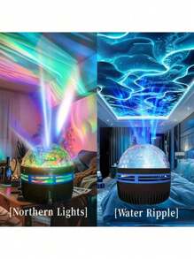 1 pièce Lampe à projection à effet vague d'eau, lampe LED multifonction alimentée par USB, lampe d'atmosphère ciel étoilé, lampe de lecture de livre électronique, éclairage décoratif pour la maison, convient pour la chambre à coucher, le salon, cadeaux de fête