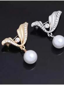 Broșă cu perle 1/3 buc, cleme anti-expunere pentru rochii elegante cu decolteu în V, nasturi fixați pentru cămașă/fustă de femei, potrivită pentru topuri cu decolteu jos și fuste scurte de vară și toamnă