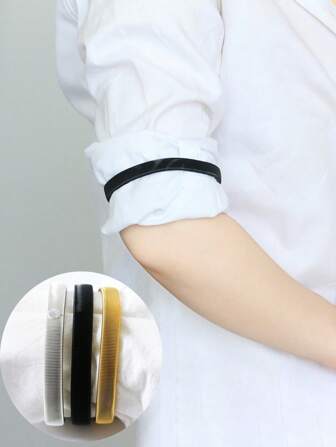 1 pieza Brazalete metálico versátil y elástico para mangas de camisas, abrigos y sudaderas - Brazalete metálico ajustable y antideslizante para refrescarse en verano, playa y viajes