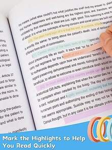 5/20 件透明荧光条、荧光便签、粉彩荧光荧光笔胶带，适用于笔记、书籍、文具、剪贴簿、防水日式计划贴纸、DIY 装饰