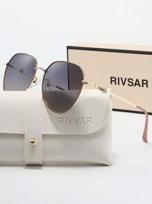 Óculos de sol polarizados redondos elegantes e retrô RIVSAR de metal para mulheres, óculos de sol tipo gatinho para lazer ao ar livre, festa, viagem, reunião, verão, proteção solar de alta qualidade, presente de marca para festivais, presente ideal para o Dia dos Namorados, Natal, Halloween