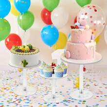 1pc,Acrylic Cake Stand, Clear Cake Stand, Round Tall Cake Stand, Dessert Table Display Set, Cupcake Stand, Dessert, Cupcake Pastry Candy Display, Wedding, Event, Birthday Party - Multicolor - View 7