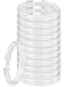 EstiloTendenciaRocky Mountain Goods Simple Spaces - Anillos De Cortina De PláStico Transparente – Paquete De 12 – Haga Clic De Forma Segura En Su Lugar – PláStico Irrompible – DiseñO De Anillo En O Verdadero – SeCalidad PremiumVersióN Mejorada - Transparente - Ver 2