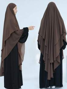 1 chiếc khăn trùm đầu/niqab Kimmar hai lớp chất liệu chiffon cao cấp, thoáng khí và kín đáo, phù hợp với mọi loại áo Abaya, lý tưởng cho mặc hàng ngày, cầu nguyện và mọi mùa. - Nhiều màu - Xem 8