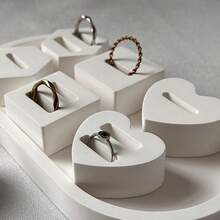 DIY 8腔戒指模具硅胶模具戒指托心形圆形六边形珠宝铸造模具 - 白色 - 查看 7