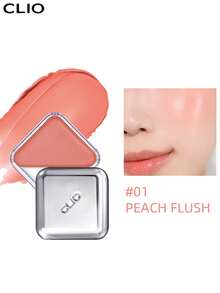Clio K-Beauty 2合1唇頰彩，乳霜腮紅，自然光澤妝效，質地滑順，易上妝，不油膩，方便攜行，乳霜般好暈染 - 01 PEACH FLUSH - 查看 3