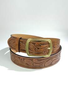1pc Retro Buckle Leather Belt, Fashion Men Business Casual Jeans Trousers Belt, Suitable For Teens, Casual Outdoor, Athletic, Travel, Graduation Gifts, Birthday Accessories, Daily Wear