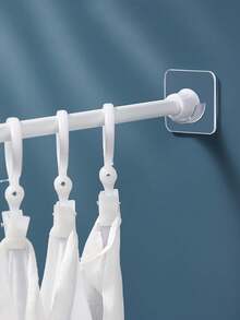 2/4/6/8/10pcs Transparent Shower Curtain Rod Bracket, Punch-Free Bathroom Curtain Rod Bracket, Curtain Rod Fixing Hook, Door Curtain Rod Bracket Accessories, Bathroom Shower Small Accessories, Shower Curtain Rod Self-Adhesive Hook Bracket,Versatile Key Holder,Towel Bar Clip, Buckle, Kitchen Rack Buckle, Door Hook Bathroom Accessories Bathroom Tools